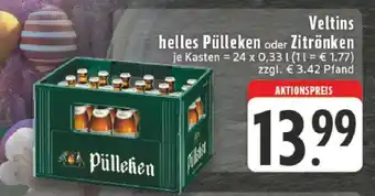 Edeka Veltins helles Pülleken oder Zitrönken Angebot