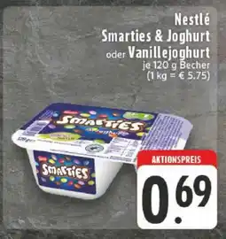 Edeka Nestlé Smarties & Joghurt oder Vanillejoghurt Angebot
