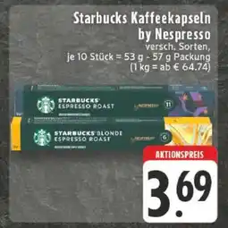 Edeka Starbucks Kaffeekapseln by Nespresso Angebot