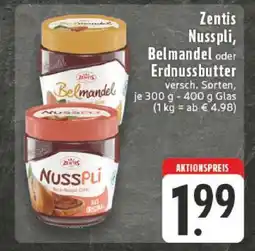 Edeka Zentis Nusspli, Belmandel oder Erdnussbutter Angebot