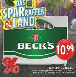 Edeka Beck's Pils oder Mix-Bier Angebot