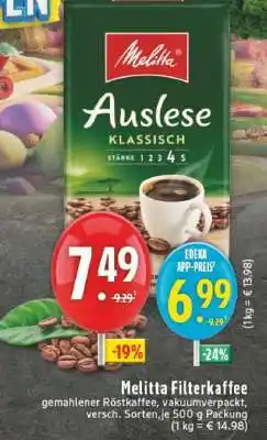 Edeka Melitta Filterkaffee Angebot