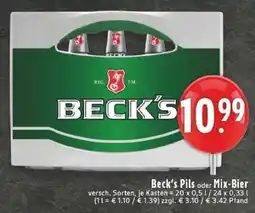 Edeka Beck's Pils oder Mix-Bier Angebot