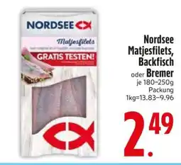 Edeka Nordsee Matjesfilets, Backfisch oder Bremer Angebot