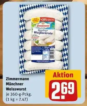 REWE Zimmermann Münchner Weisswurst Angebot