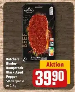 REWE Butchers Rinder-Rumpsteak Black Aged Pepper Angebot