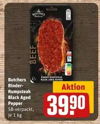 REWE Butchers Rinder-Rumpsteak Black Aged Pepper Angebot