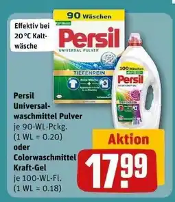 REWE Persil Universalwaschmittel Pulver oder Colorwaschmittel Kraft-Gel Angebot