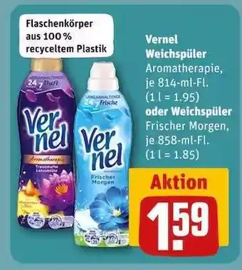REWE Vernel Weichspüler Aromatherapie oder Weichspüler Frischer Morgen Angebot