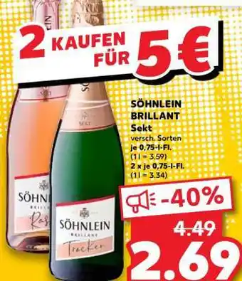 Kaufland SÖHNLEIN Brillant Sekt Angebot