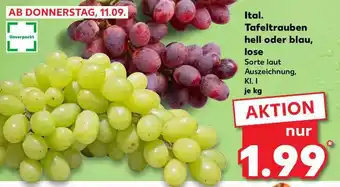 Kaufland Ital. Tafeltrauben hell oder blau, lose Angebot