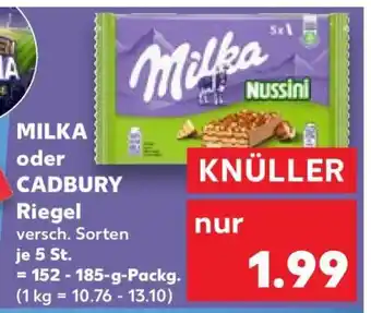 Kaufland Milka oder Cadbury Riegel Angebot