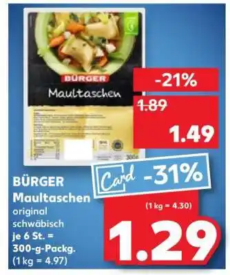 Kaufland BÜRGER Maultaschen Angebot