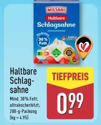 Aldi Nord Haltbare Schlagsahne Angebot