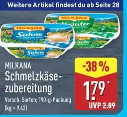 Aldi Nord MILKANA Schmelzkäsezubereitung Angebot