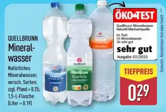 Aldi Nord QUELLBRUNN Mineralwasser Angebot