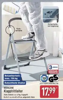 Aldi Nord WORKZONE Klapptrittleiter Angebot