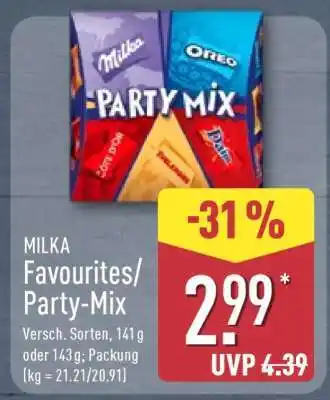 Aldi Nord MILKA Favourites/Party-Mix Angebot