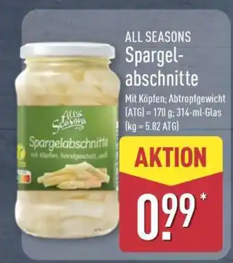 Aldi Nord ALL SEASONS Spargelabschnitte Angebot
