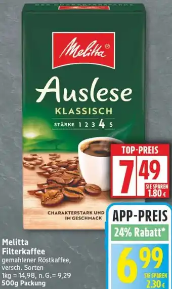 Edeka Melitta Filterkaffee Angebot
