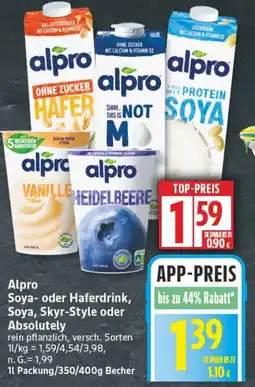 Edeka Alpro Soya- oder Haferdrink, Soya, Skyr-Style oder Absolutely Angebot