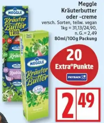 Edeka Meggle Kräuterbutter oder -creme Angebot