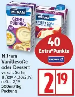 Edeka Milram Vanillesoẞe oder Dessert Angebot