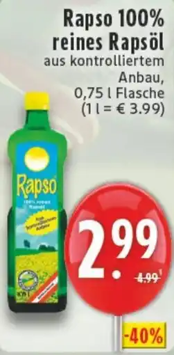 Edeka Rapso 100% reines Rapsöl Angebot