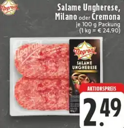 Edeka Negroni Salame Ungherese, Milano oder Cremona Angebot
