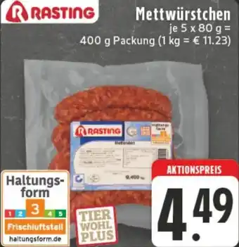 Edeka RASTING Mettwürstchen Angebot