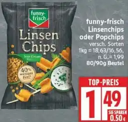Edeka funny-frisch Linsenchips oder Popchips Angebot
