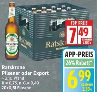 Edeka Ratskrone Pilsener oder Export Angebot