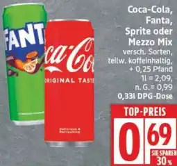 Edeka Coca-Cola, Fanta, Sprite oder Mezzo Mix Angebot