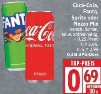 Edeka Coca-Cola, Fanta, Sprite oder Mezzo Mix Angebot