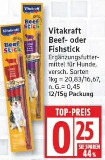 Edeka Vitakraft Beef- oder Fishstick Angebot