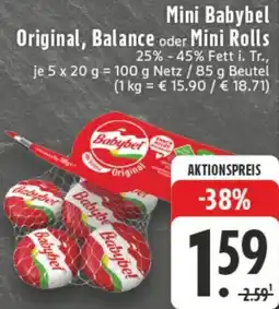 Edeka Mini Babybel Original, Balance oder Mini Rolls Angebot