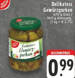 Edeka Gut & Günstig Delikatess Gewürzgurken Angebot