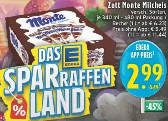 Edeka Zott Monte Milcheis Angebot