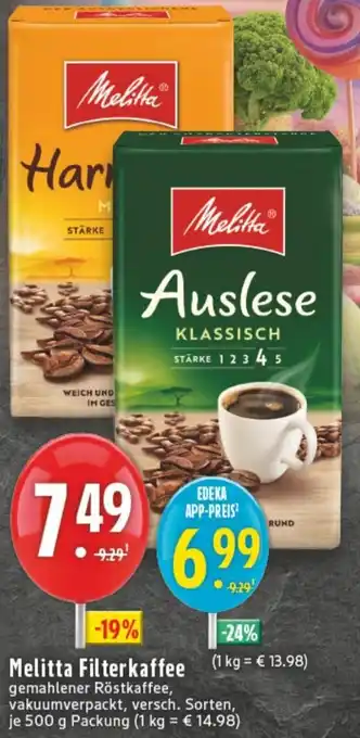 Edeka Melitta Filterkaffee Angebot