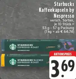 Edeka Starbucks Kaffeekapseln by Nespresso Angebot