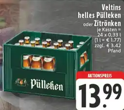 Edeka Veltins helles Pülleken oder Zitrönken Angebot