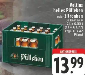 Edeka Veltins helles Pülleken oder Zitrönken Angebot