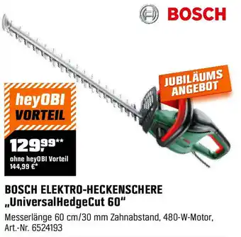 OBI BOSCH ELEKTRO-HECKENSCHERE „UniversalHedgeCut 60" Angebot