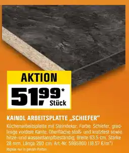 OBI KAINDL ARBEITSPLATTE „SCHIEFER" Angebot