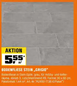 OBI BODENFLIESE STEIN „GRIGIO" Angebot