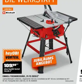 OBI EINHELL TISCHKREISSÄGE „TC-TS 2025/2" Angebot