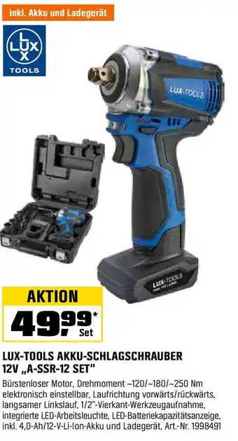 OBI LUX-TOOLS AKKU-SCHLAGSCHRAUBER 12V ,,A-SSR-12 SET" Angebot