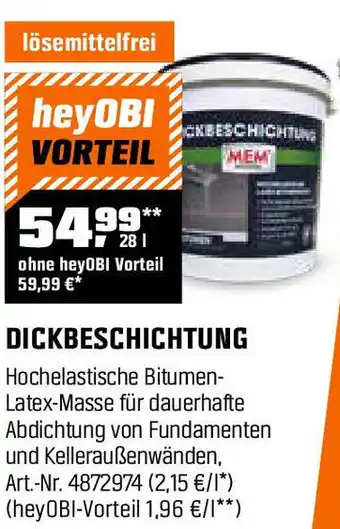 OBI MEM DICKBESCHICHTUNG Angebot