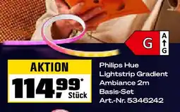 OBI Philips Hue Lightstrip Gradient Ambiance 2m Basis-Set Angebot