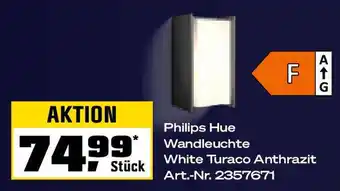 OBI Philips Hue Wandleuchte White Turaco Anthrazit Angebot